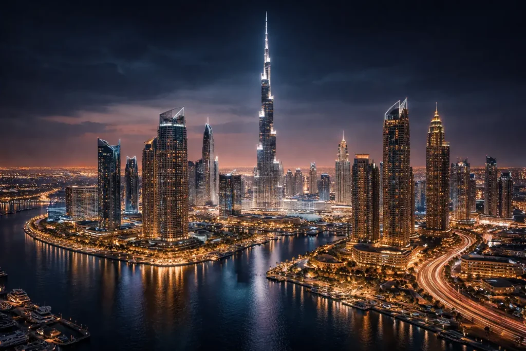 dubai skyline modern city travel destination luxury city view