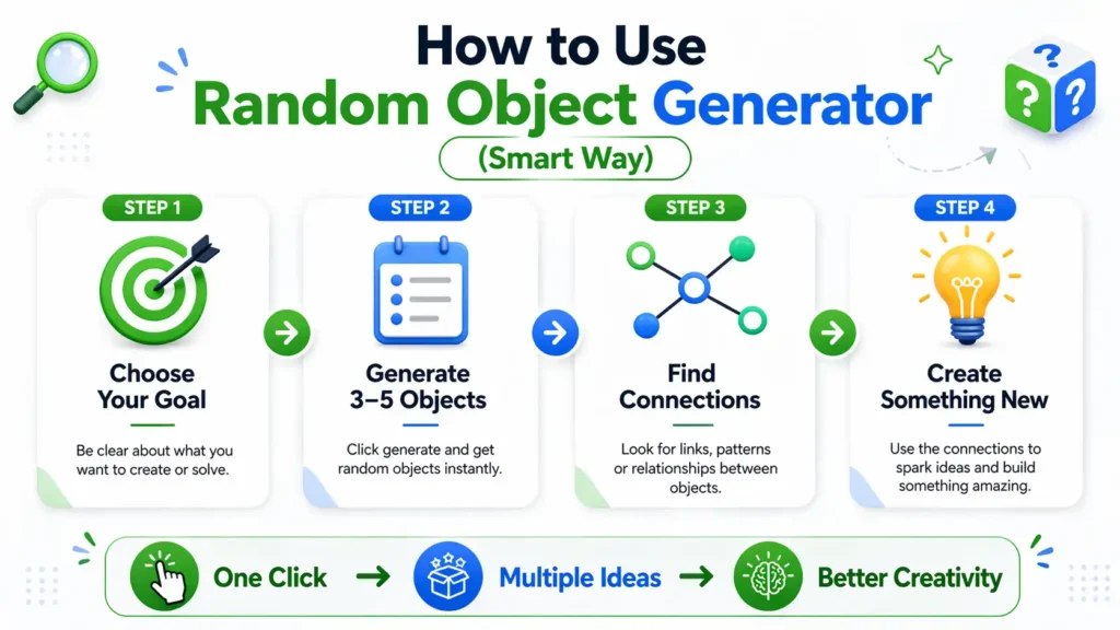 how to use random object generator step by step to generate ideas and improve creativity