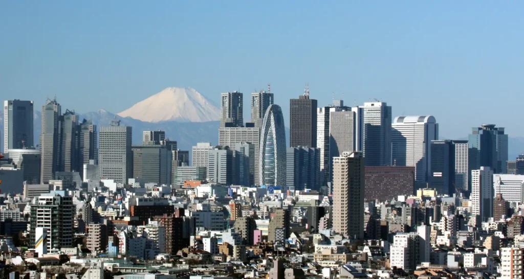 tokyo skyline with mount fuji in background japan cityscape travel destination