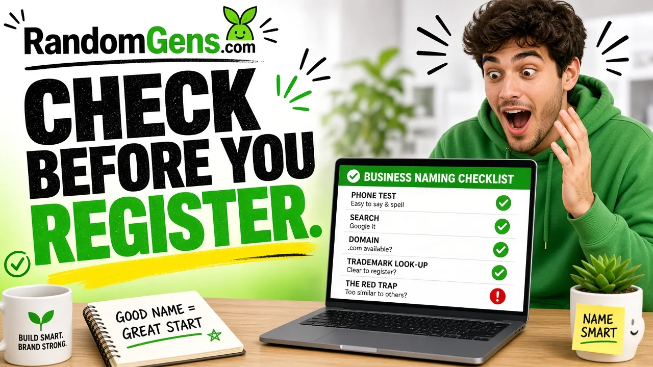 How to Name a Business: 6 Proven Easy Pre-File Checks 2 How to name a business checklist: phone test, search, domain, trademark look-up, trap warning