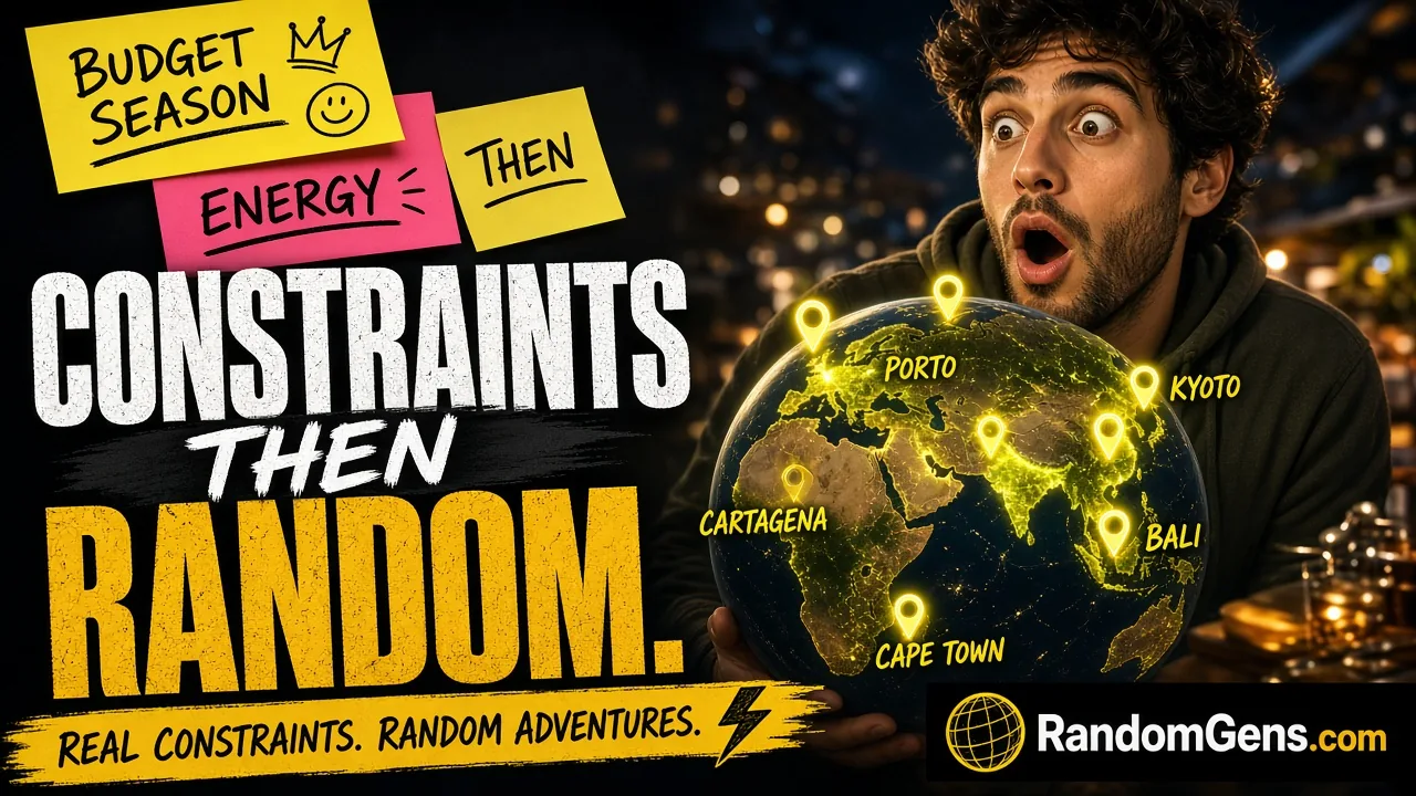 Where Should I Travel Next? 5 Smart Easy Filters 2 Where should I travel next: budget season energy constraints then random country shortlist