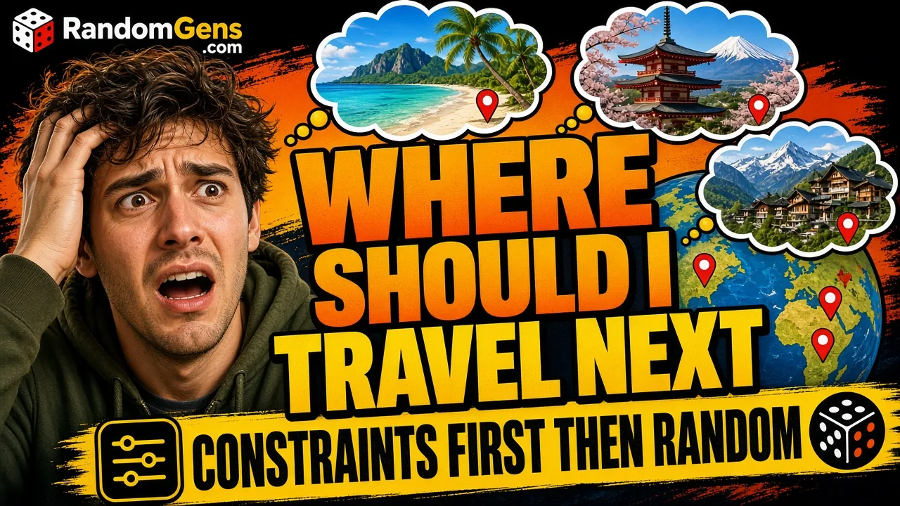 Where Should I Travel Next? 5 Smart Easy Filters 1 Where should I travel next - constraints first, then random shortlist